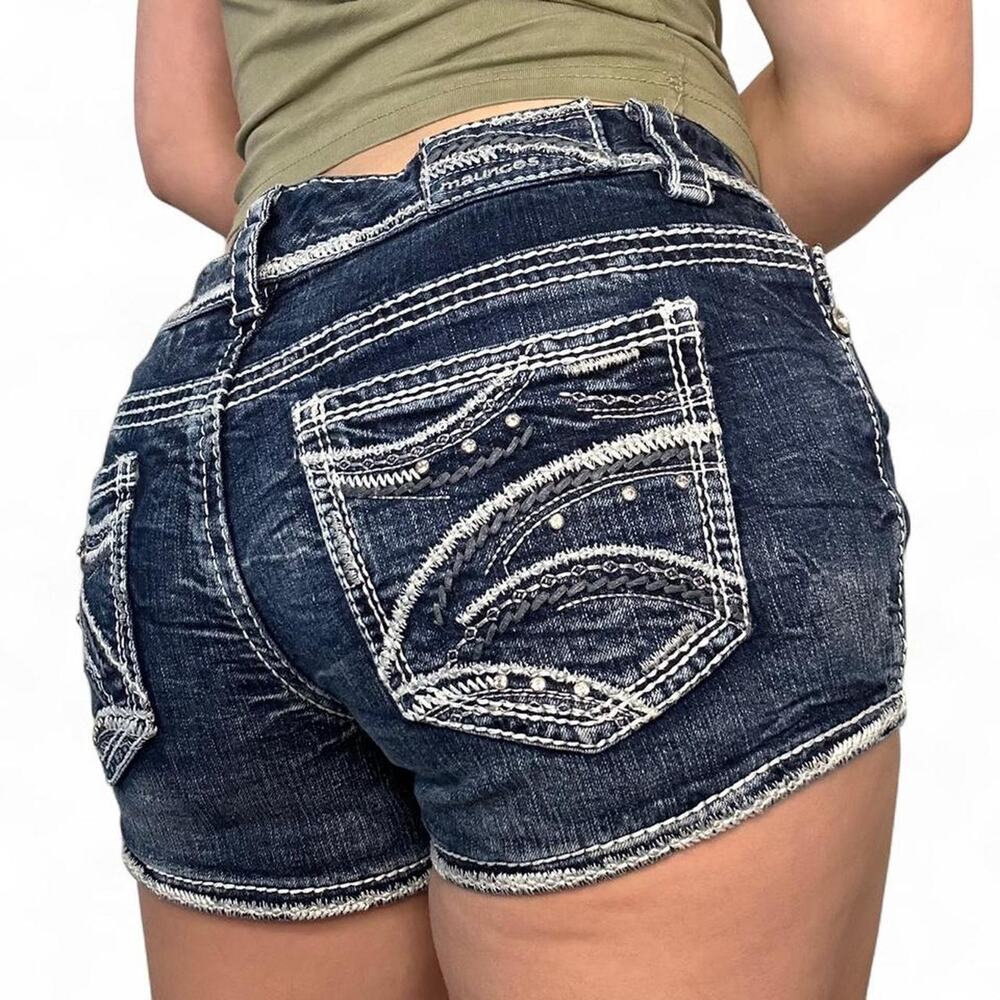 Vintage Maurices Navy Low-Rise Mini Denim Shorts – Size 3/4